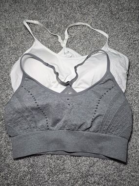 Seamless Racerback Bralette - Gray & White